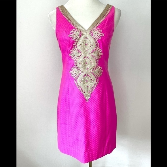 Lilly Pulitzer Junie Soutache Cotton Pique Sleeveless Dress Size 2 EUC - Picture 4 of 12